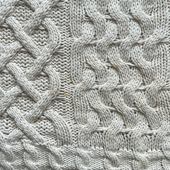 Cream/white 100% cotton cable knit chunky sweater - Picture 3 of 6